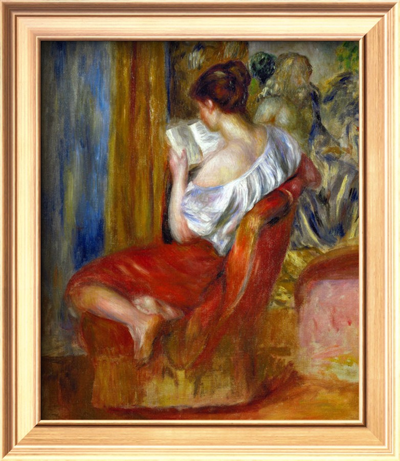 Reading Woman, circa 1900 - Pierre Auguste Renoir Painting